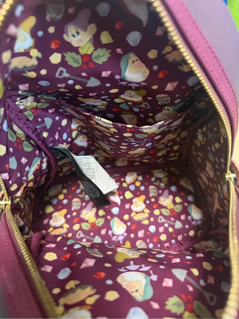 Disney Loungefly Snow White Seven Dwarfs Gem Mine Cart Mini Backpack